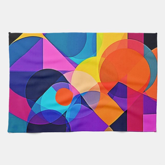 Linge De Cuisine Teintes qui se chevauchent : Fusion Abstraite (Horizontal)