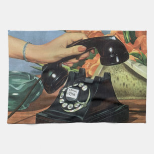 Linge De Cuisine Téléphone Rétro avec Cadran Rotatif, Entreprise Vi