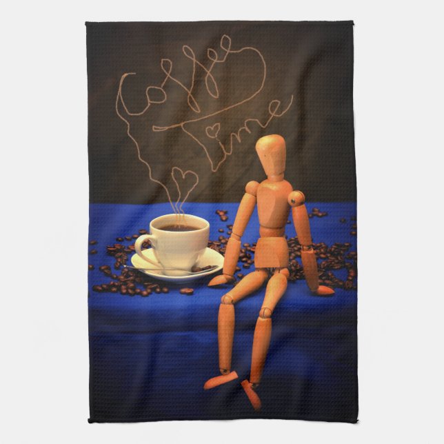 Linge De Cuisine Temps du café (Vertical)