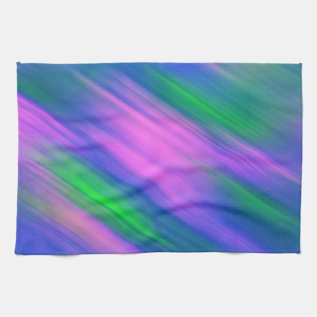 Linge De Cuisine Tendance Neon Bright bleu vert rose Abstrait (Horizontal)