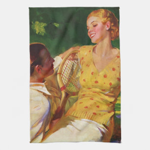 Linge De Cuisine Tennis de sport vintage, amour et romance
