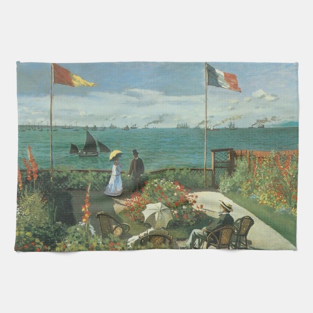Linge De Cuisine Terrasse en bord de mer à Claude Monet (Horizontal)