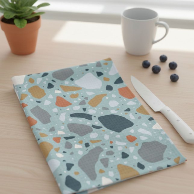 Linge De Cuisine Terrazzo En Bleu (Créateur téléchargé)