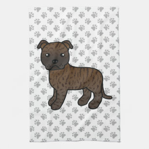 Linge De Cuisine Terrier Bull Staffordshire Anglais à robe bringée