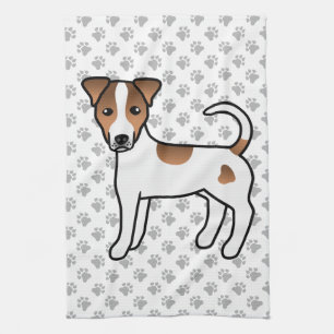 Linge De Cuisine Terrier de Parsons Russell à poil lisse blanc et f