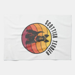 Linge De Cuisine Térrier écossais vintage au soleil