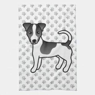 Linge De Cuisine Térrier Jack Russell à poil lisse noir et blanc
