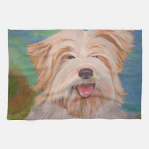 Linge De Cuisine Terrier Portrait Cute Pet Chien Art
