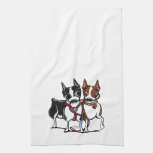 Linge De Cuisine Terriers Leashed de Boston
