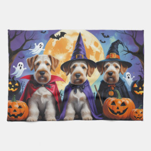 Linge De Cuisine Tervueren Airedale Terriers Citrouille Halloween D