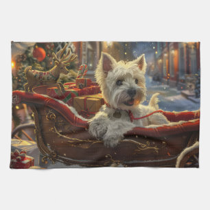 Linge De Cuisine Tervueren West Highland White Terrier Chien Noël F