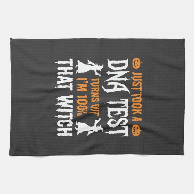 Linge De Cuisine Test ADN sorcière drôle Halloween Graphique (Horizontal)