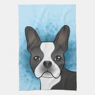 Linge De Cuisine Tête de chien de dessin animé Terrier de Boston no