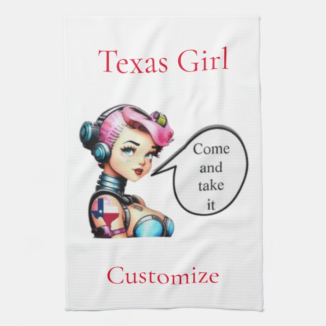 Linge De Cuisine Texas Girl Thunder_Cove (Vertical)