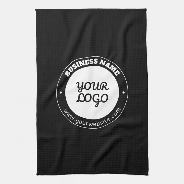 Linge De Cuisine Texte circulaire modifiable et Modèle de logo télé (Vertical)