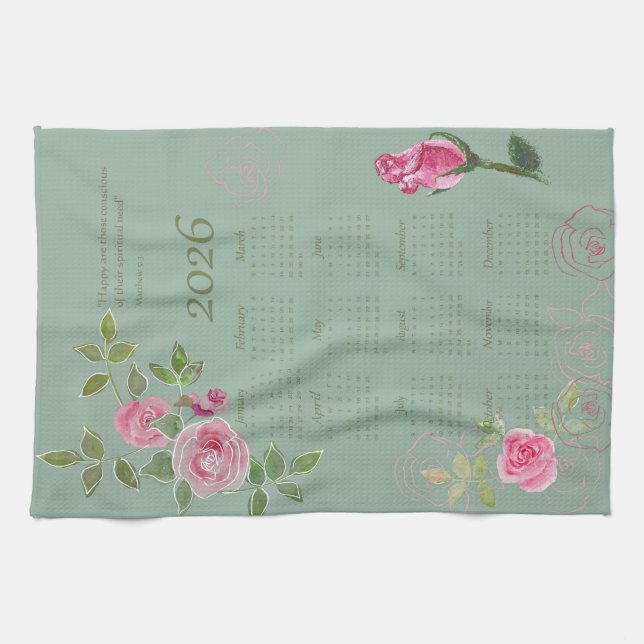 Linge De Cuisine Texte de l'année JW personnalisable avec calendrie (Horizontal)