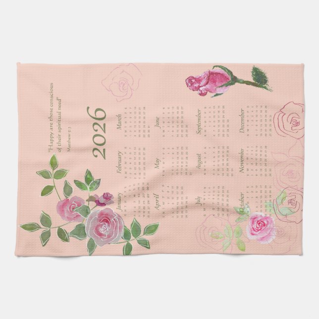 Linge De Cuisine Texte de l'année JW personnalisable avec calendrie (Horizontal)
