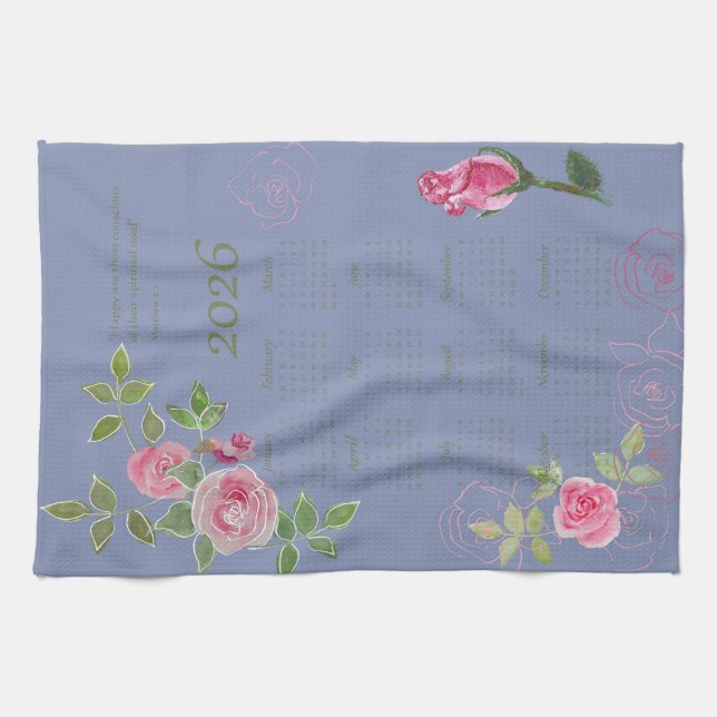 Linge De Cuisine Texte de l'année JW personnalisable avec calendrie (Horizontal)
