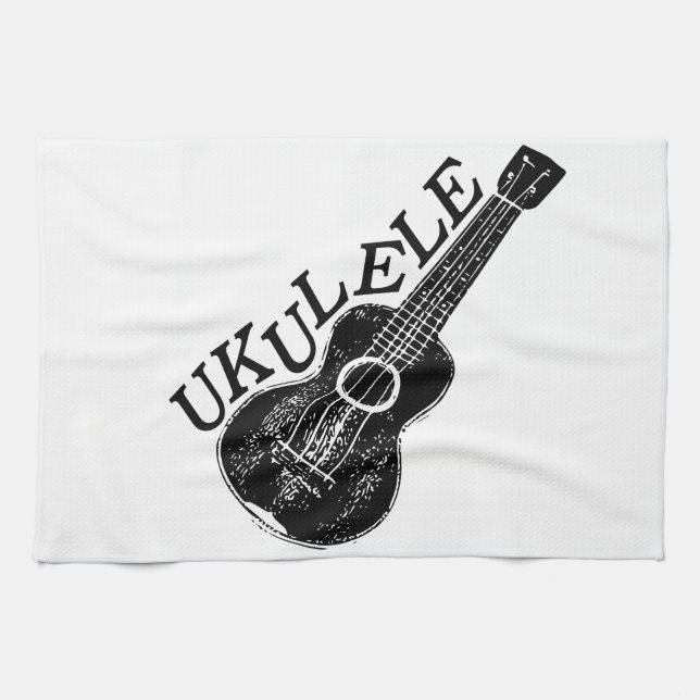 Linge De Cuisine Texte Et Image Ukulele (Horizontal)