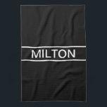 Linge De Cuisine Texte personnalisable | Bold Modern Black & White<br><div class="desc">Un look contemporain audacieux.</div>