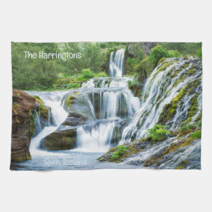 Linge De Cuisine Texte Personnalisé Cascades de Gjain, Islande