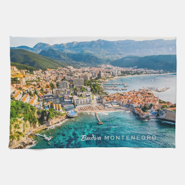 Linge De Cuisine Texte personnalisé Monténégro (Horizontal)