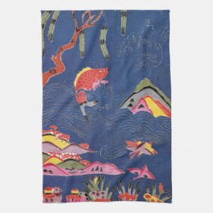 Linge De Cuisine Textile japonais Kimono vintage (Bingata)