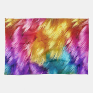 Linge De Cuisine texture de fausse fourrure de monstre arc-en-ciel