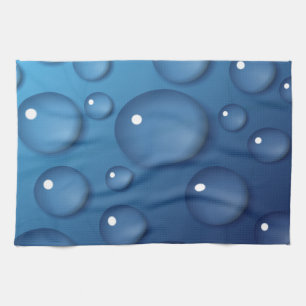 Linge De Cuisine Texture de goutte d'eau bleue