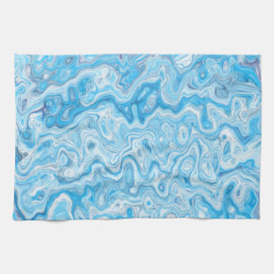 Linge De Cuisine Texture de marbre bleu de glacier glacé abstrait l