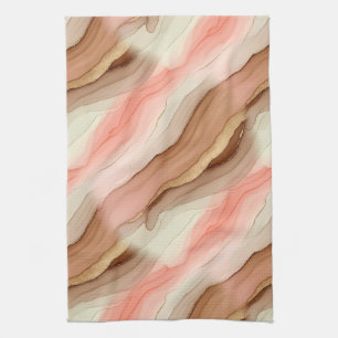 Linge De Cuisine Texture de marbre organique avec terre brûlée et o