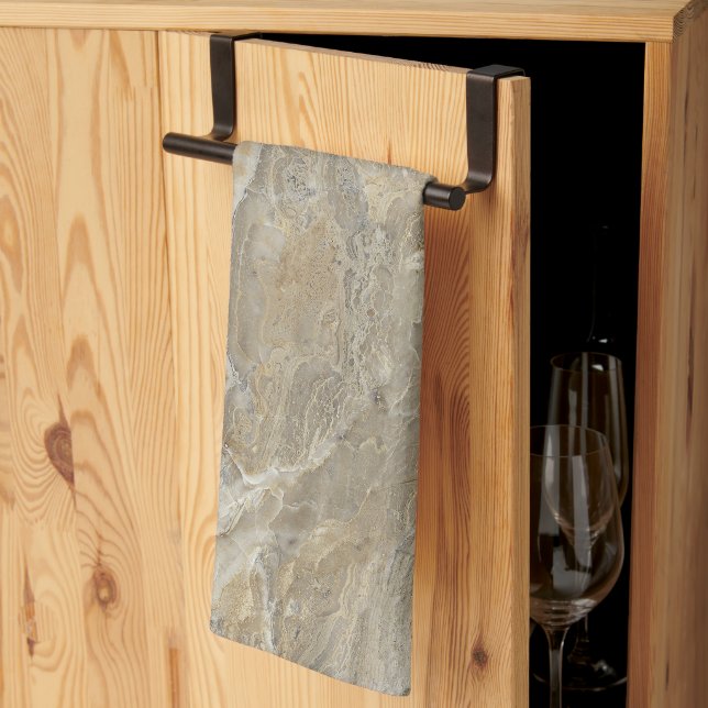Linge De Cuisine Texture de pierre marron (Pliage en tiers)