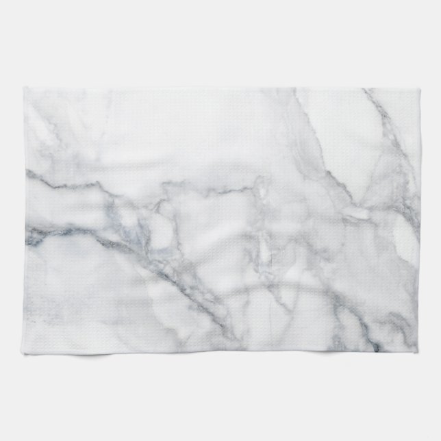 Linge De Cuisine texture Marbre blanc (Horizontal)