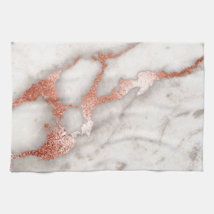 Linge De Cuisine Texture rose de marbre d'or
