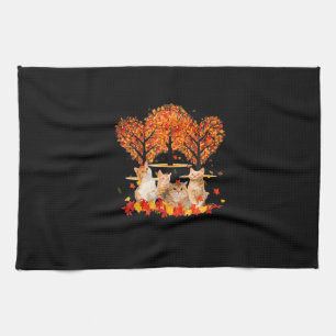 Linge De Cuisine Thanksgiving Maple Cat Heart Shape Tree Leaf