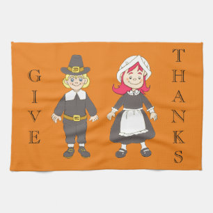 Linge De Cuisine Thanksgiving Pilgrim Garçon Et Fille