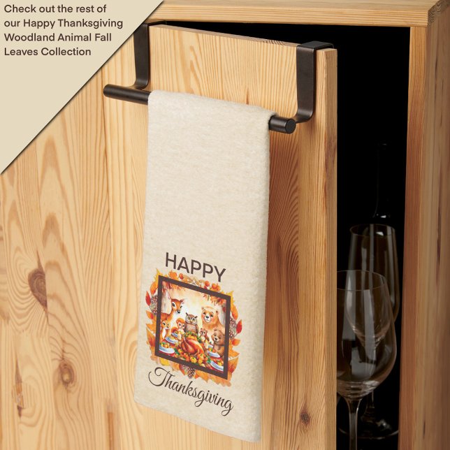 Linge De Cuisine Thanksgiving Woodland Animaux Feuilles d'automne (Créateur téléchargé)
