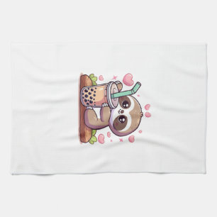 Linge De Cuisine Thé au lait bulles Boba Sloth Mignon Kawaii Femmes