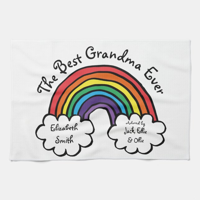 Linge De Cuisine The Best Grandma Granny Ever Rainbow (Horizontal)