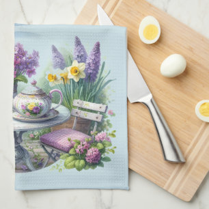 Linge De Cuisine Thé dansant floral vintage dans un jardin