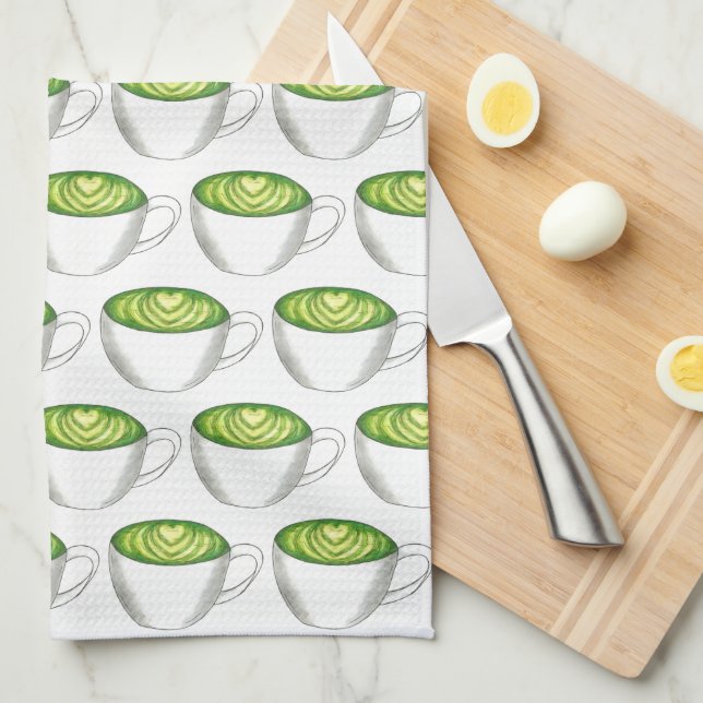 Linge De Cuisine Thé japonais Matcha Green Latte Teacup Foin (Quart Plié)
