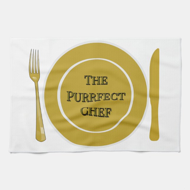 Linge De Cuisine The Purrfect Chef- Funny Kitchen Towels (Horizontal)