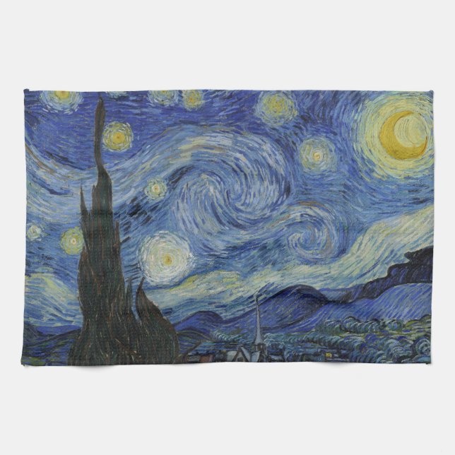 Linge De Cuisine The Starry Night, oil painting, Vincent Van Gogh (Horizontal)