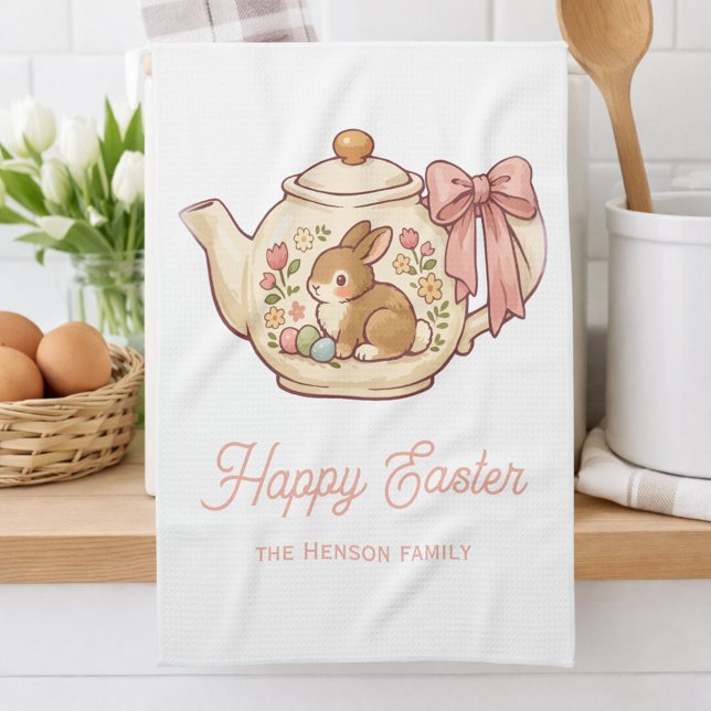 Linge De Cuisine Théière de Pâques mignonne avec fleurs (Créateur téléchargé)
