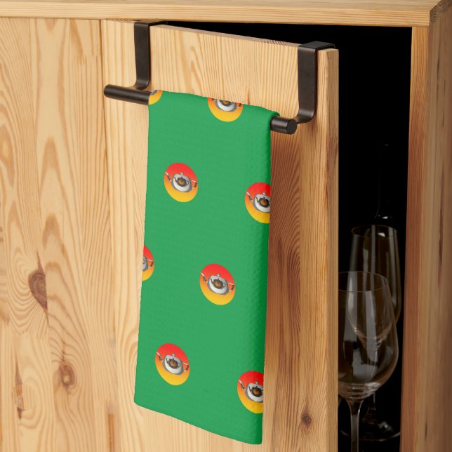 Linge De Cuisine Théière verte de cuisine  (Pliage en tiers)