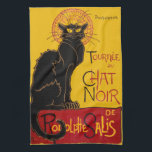 Linge De Cuisine Theophile Steinlen - Le Conversation Noir Vintage<br><div class="desc">Poster vintage pour une visite du Conversation Noir (Chat noir) - Le théophile Alexandre Steinlen,  1896</div>