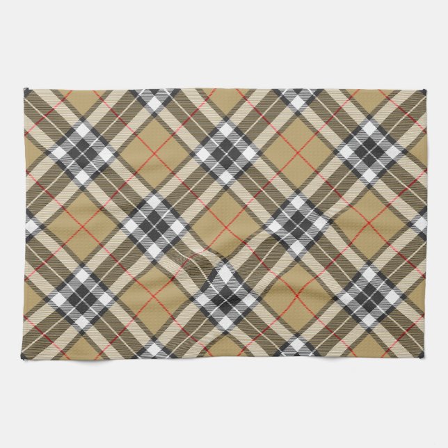 Linge De Cuisine Thomson Camel Tartan Plaid Family Mode Motif (Horizontal)