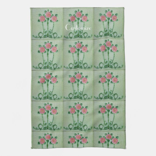 Linge De Cuisine Three Pink Roses Thunder_cove (Vertical)