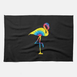 Linge De Cuisine Tie Dye Flamant rose arc-en-ciel Imprimer Oiseau A