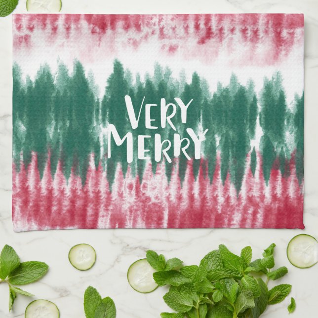 Linge De Cuisine Tie Dye Noël Rétro | Festif et Funky (Plié)